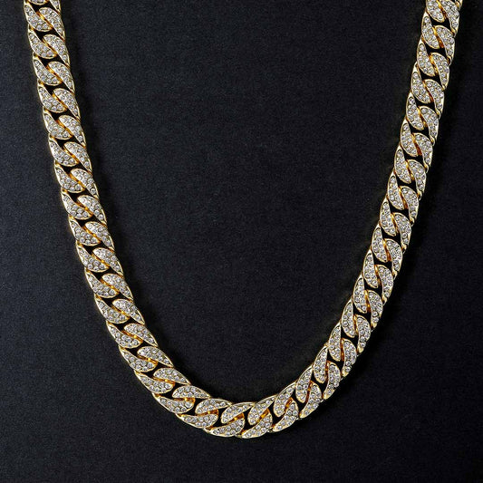 Iced 18K Gold 13mm Cuban Chain 24"