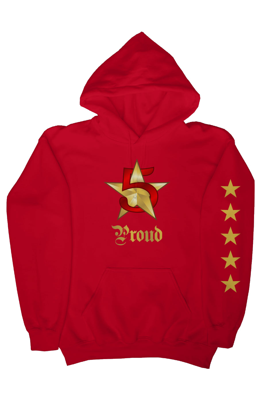 5 Star Logo Red Hoody