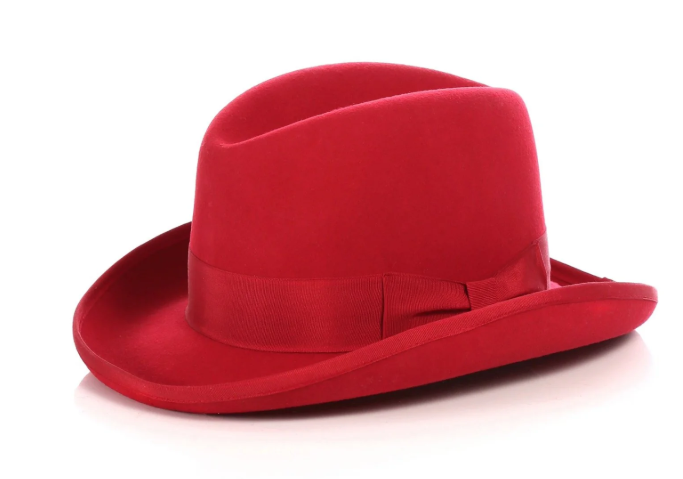 Mens Gangster Godfather Hat in Red